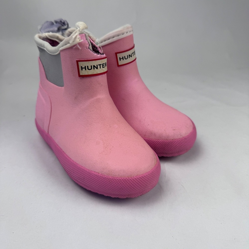 Hunter Toddler Girl Pink Rainboots Size 8 Has A Flaw READ